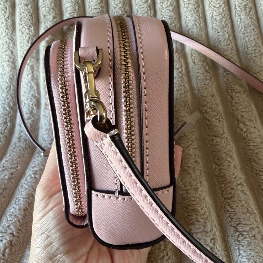 Kate Spade Staci Dual Zip Crossbody Bag Tutu Pink Saffiano Leather KG036 - Picture 9 of 15